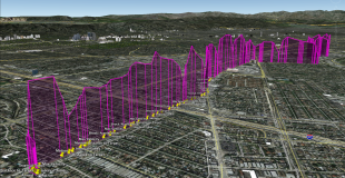 Screenshot of Valarm data in Google Earth.